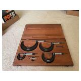 Starrett No. 436 Outside Micrometer Set in Wooden Case