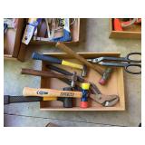 Assorted Hand Tool Collection Including Hammers, Pliers, and Snips
