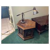 Riverside Hexagonal Side Table and Adjustable Metal Lamp