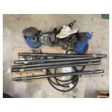 Assorted Power Tool Components and Metal Tubing