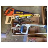 Assorted Hand Tools Including Irwin and Lenox Saws