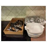 CorningWare Blue Cornflower Cookware Set with Lids, Racks, and Detachable Handles