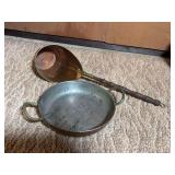 Copper Kitchenware Set: Handled Pan and Long-Handled Scoop