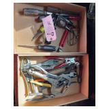 Assorted Hand Tool Collection Including Locking Pliers and Screwdrivers