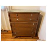 Kroehler Precisionized Furniture Five-Drawer Chest with Glass Top