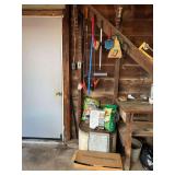 Assorted Lawn Care Supplies and Cleaning Tools
