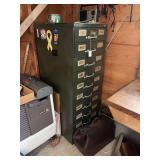 Globe-Wernicke Metal Multi-Drawer Parts Cabinet with Assorted Hardware and Tools