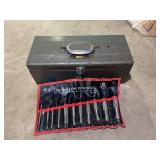 Dunlap Metal Tool Box with Assorted Hand Tools and 12-Piece Hollow Punch Set