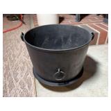 Cast Iron Bucket with Bail Handle and Base Ring