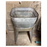 Galvanized Metal Wash Tub on Stand