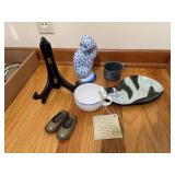 Assorted Decorative Items Including Andrea by Sadek Cat Figurine and Whistling Teacup