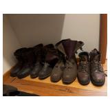 Collection of Three Pairs of Boots and One John Deere Belt