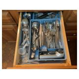 Assorted Stainless Steel Flatware and Kitchen Utensil Collection