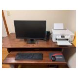 Dell Monitor with Epson EcoTank ET-2850 Printer and Keyboard