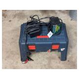 Two Battery Tender Plus 12V Battery Chargers with Plastic Storage Step Stool