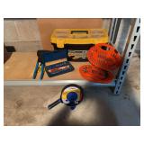 Toolbox Assortment with Cobra Drain Auger and Drill Bit Sets