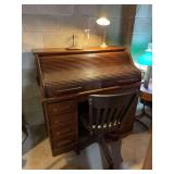 Roll Top Desk with Matching Swivel Chair