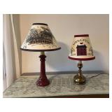 Set of Two Decorative Table Lamps with Patterned Shades