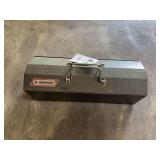 Powr-Kraft Metal Tool Box with Assorted Drill Bits and Power Drill