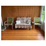 Three-Piece Outdoor Furniture Set with Glider Bench and Two Chairs