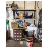 Workshop Storage Cabinet with Assorted Automotive and Hardware Supplies