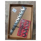 Crowfoot Wrench Set with Metal Rail and Plastic Organizer Tray