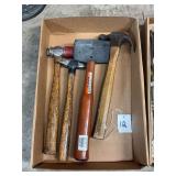 Assorted Hand Tool Set Including Claw Hammer, Mallet, and Specialty Hammers