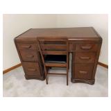 Waterfall Style Wooden Desk with Matching Chair
