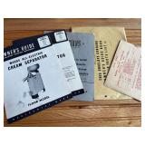 Montgomery Ward Cream Separator Literature
