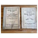 (2) John Deere Harvester Works Repair Catalogs