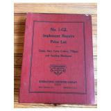 IHC Implement Repairs Price List No. 1-GL