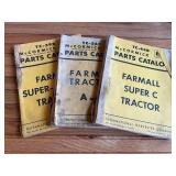 (3) IH Farmall Tractor Parts Catalogs