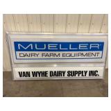 Mueller Dairy Farm Equipment Double Sided Light Up Bubble Sign