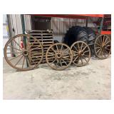(4) Wooden Wagon Wheels