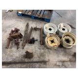 (4) Rims and Implement Wheel Mounts
