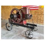 "Rare" Stover John Deere Plow Company 4 Horse Hit and Miss Engine and Cart