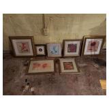 Assorted Framed Floral and Botanical Art Prints, Set of 7