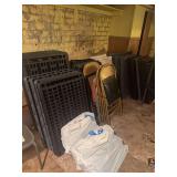 Lot of Folding Tables, Folding Chairs, and Plastic Pallets