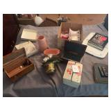 Estate Lot Featuring Skipper Doll Case, Cedar Box, Pink Pottery, and Books