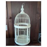 White Painted Metal Decorative Bird Cage