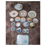 Assorted Collection of Decorative Ceramic and Glass Plates, Platters, and Dishes