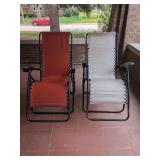 Set of Two Folding Zero Gravity Outdoor Chairs