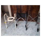 Mobility Assistance Equipment Set Including Stander Walker and Commode