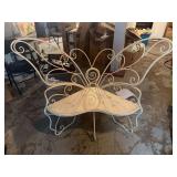 Wrought Iron Butterfly Garden Bench with Scrollwork