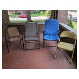 Assorted Outdoor and Folding Chairs, Set of Four