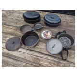 Cast Iron and Enameled Cookware Assortment including Lodge, Wenzel, and Corona Roasters
