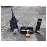 Lot of Household Appliances and Tools Including Bissell Carpet Cleaner, Craftsman Buffer, and Utilitech Space Heater