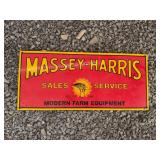 Massey Harris Sales and Service Reproduction Single Sided Porcelain Sign