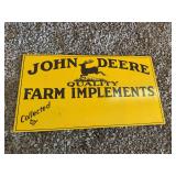 John Deere Quality Farm Equipment Reproduction Single Sided Metal Sign