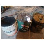 (3) John Deere, Mobil, Conoco Oil Cans